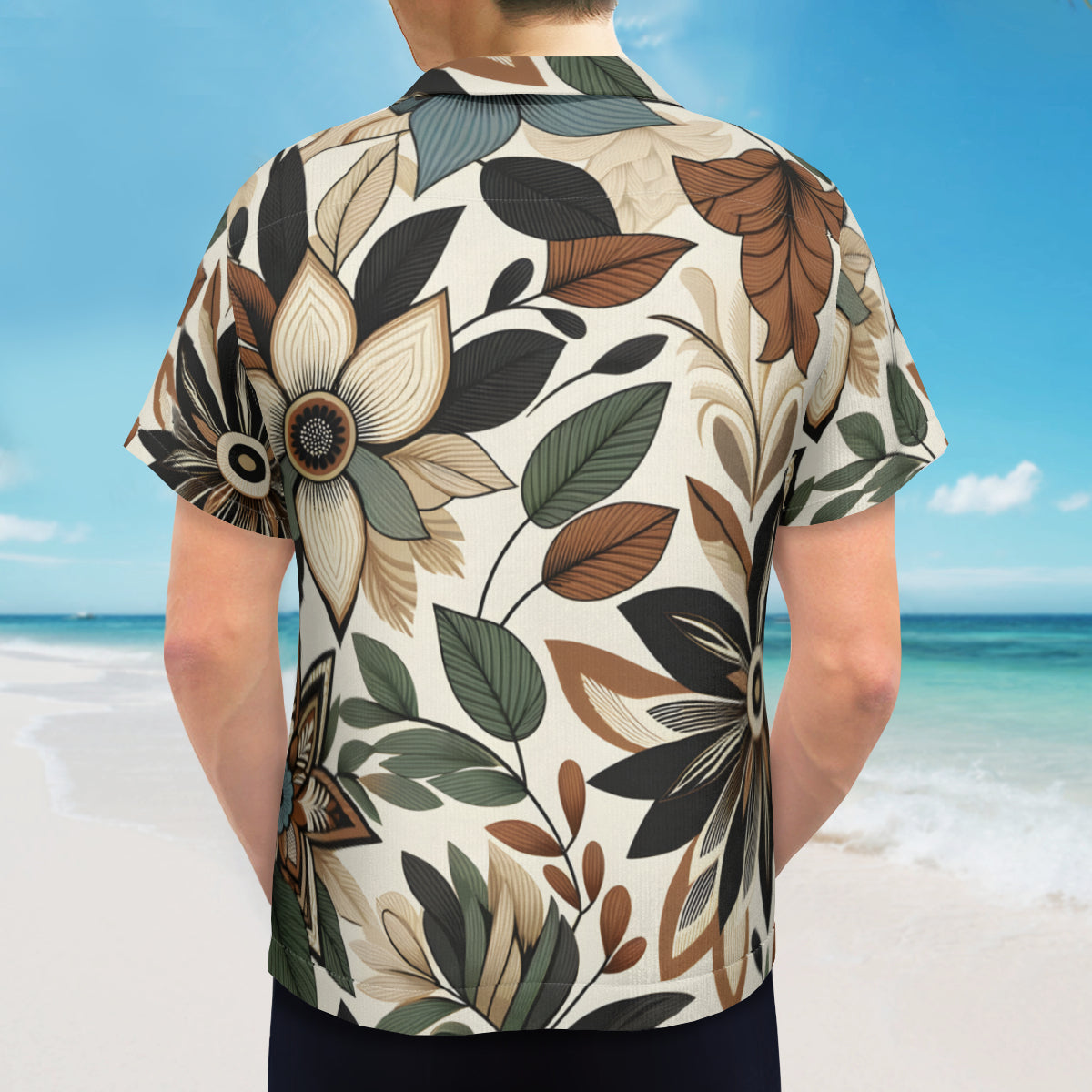 Botanical Leaves Short Sleeves Men's Shirt