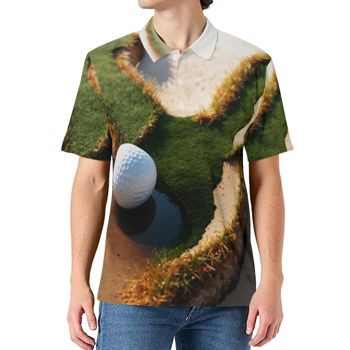 Golf Course Men's Premium European Size POLO Shirt | 95% Polyester+5% Spandex