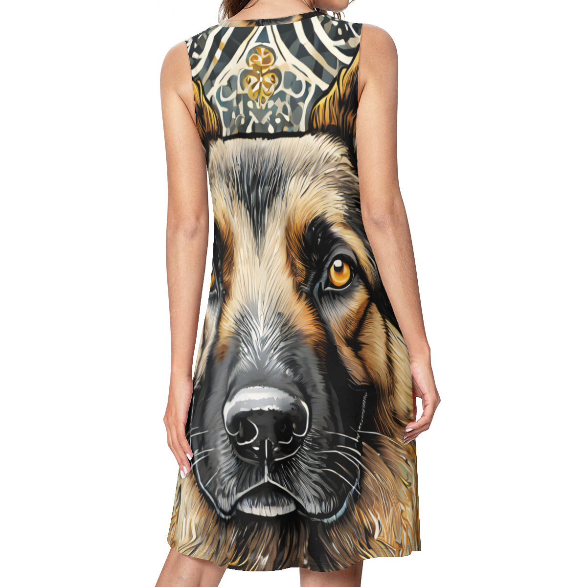 German Shepherd Women's Casual Dress | Polyester