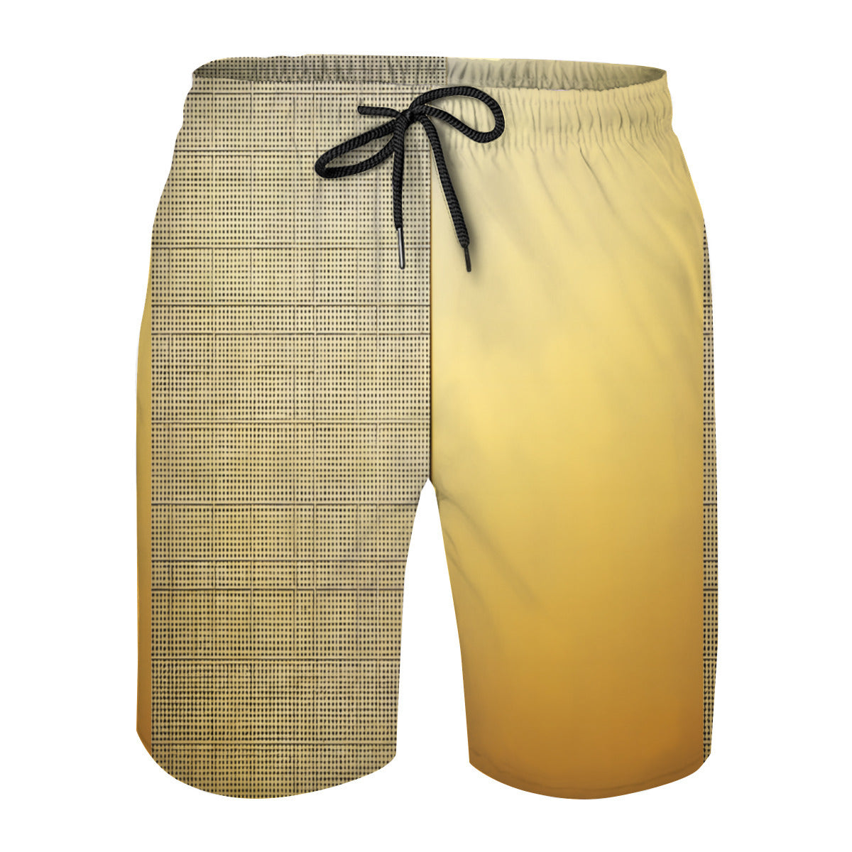 Golden Check Men's Beach Shorts (Not Mesh Lined) | Polyester