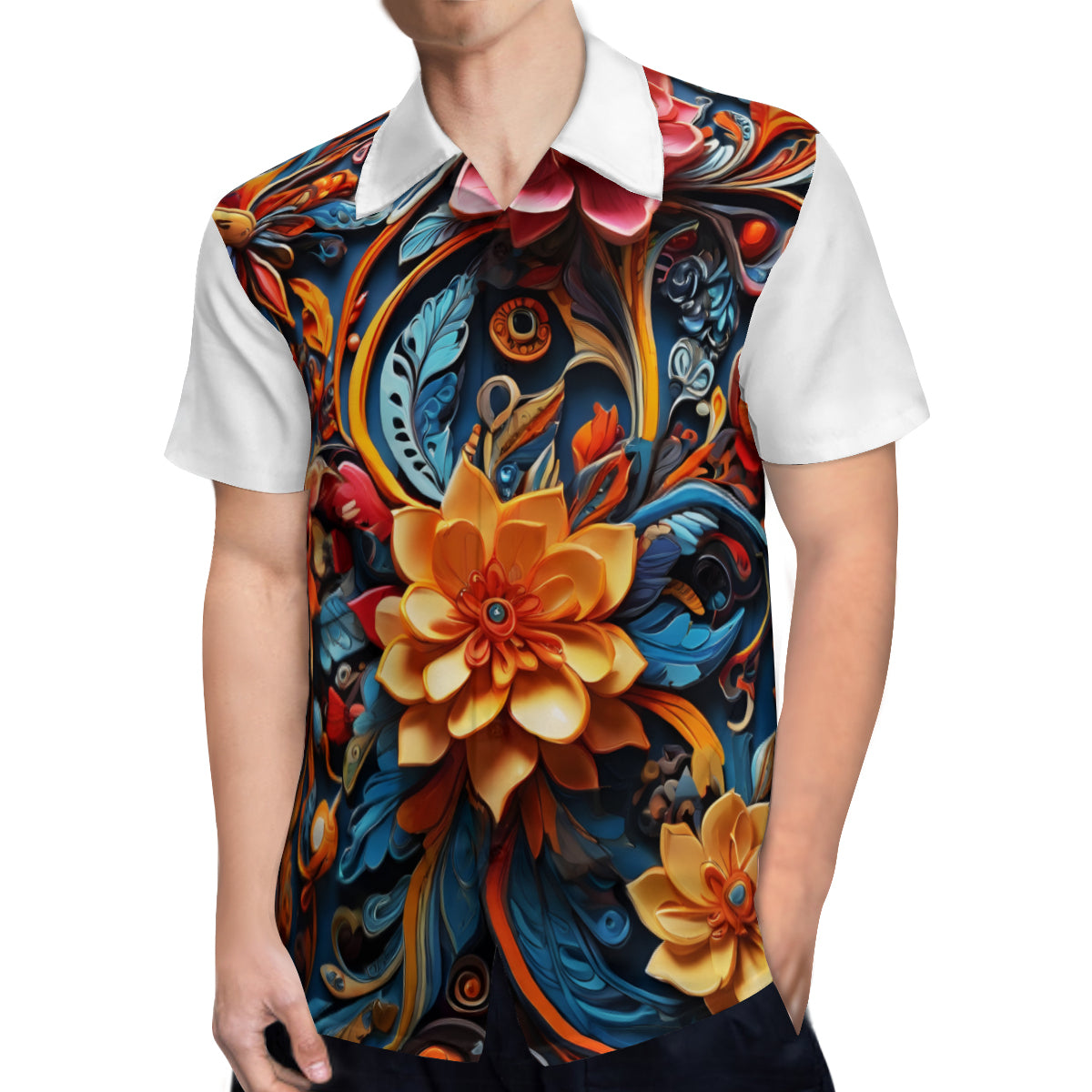 Floral Short Sleeves Men's Shirt
