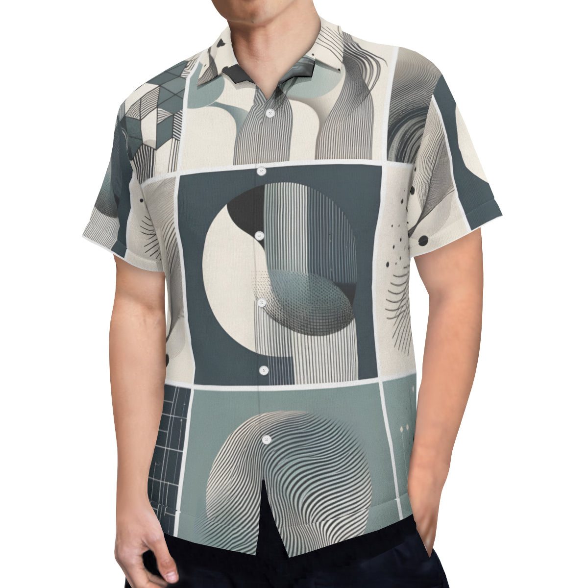 Abstract Shapes Short Sleeves Men's Shirt