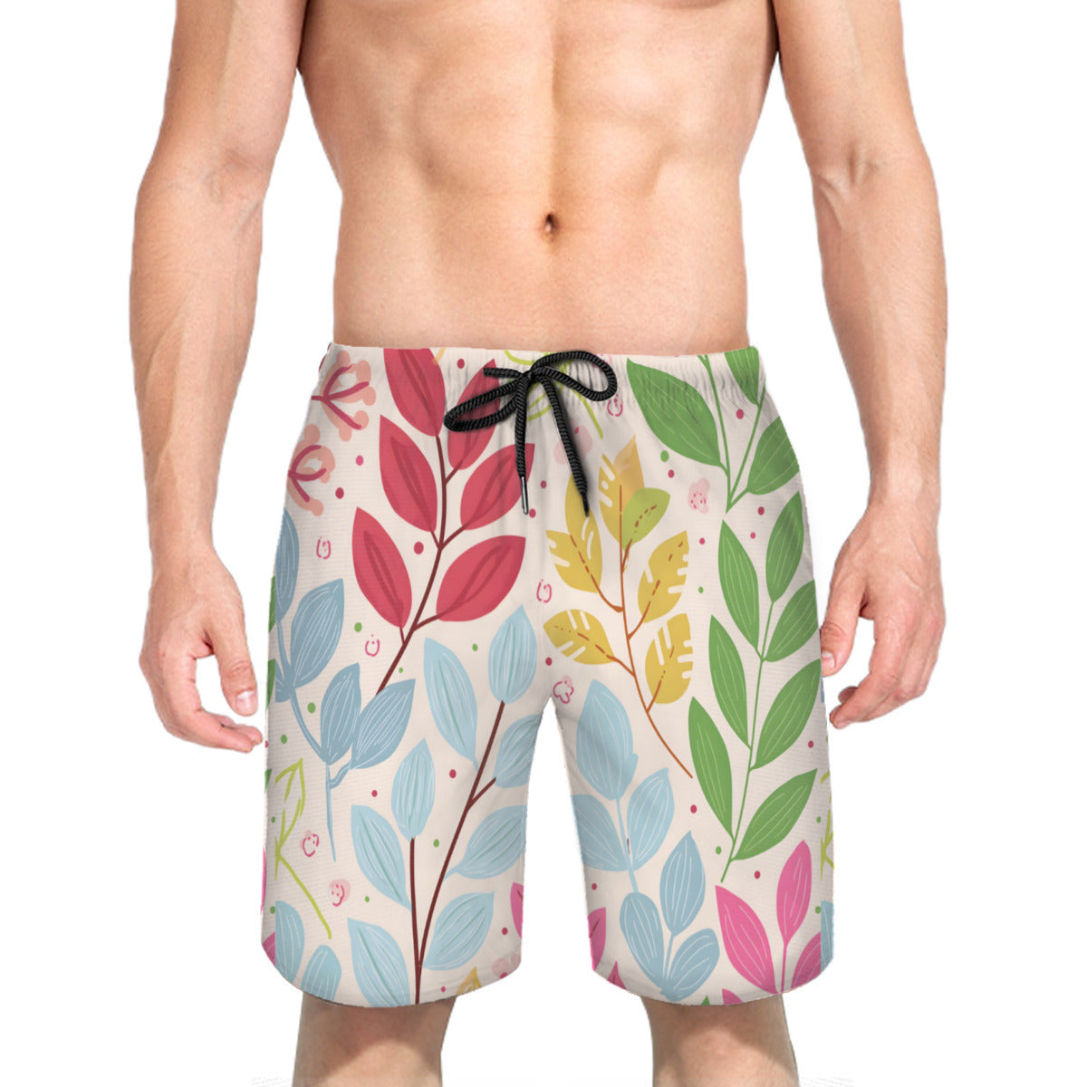 Plant Leaves Men's Beach Shorts (Not Mesh Lined) | Polyester