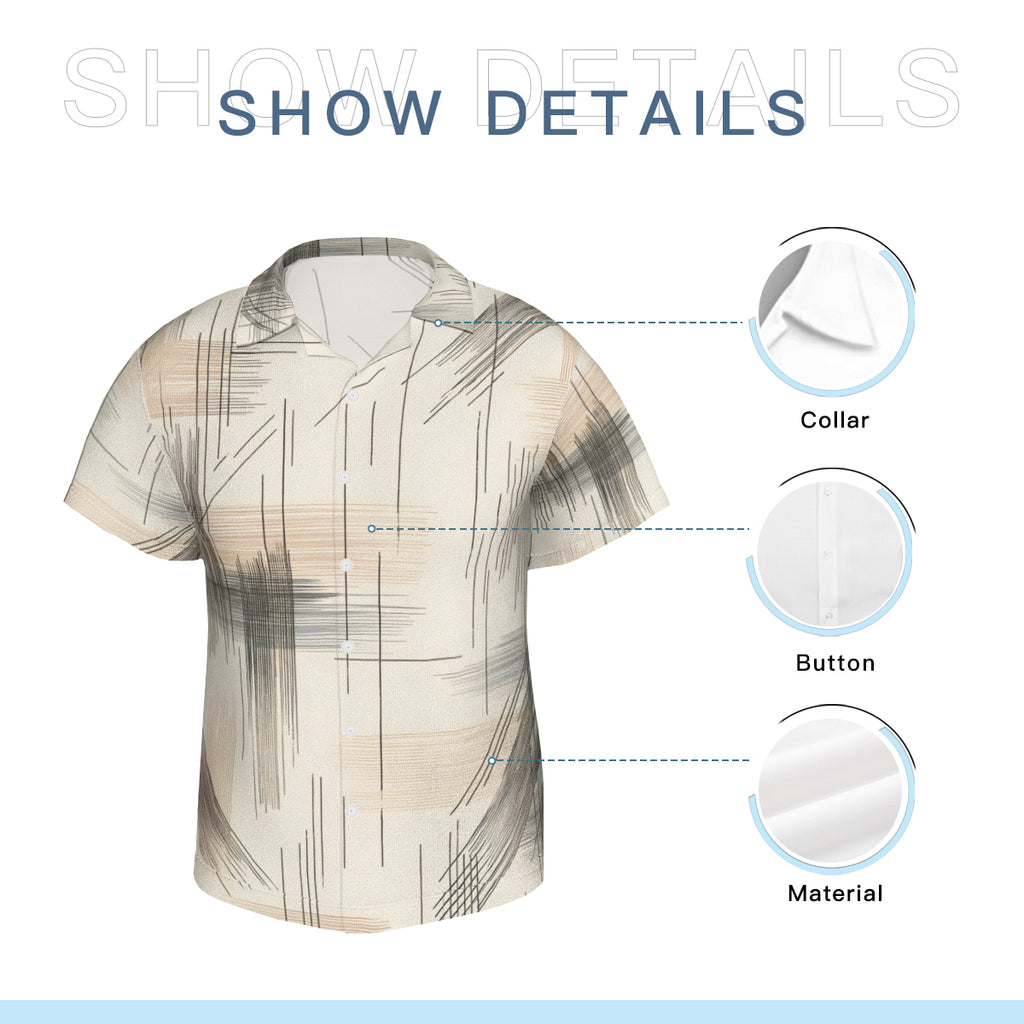 Minimalistic Abstract Short Sleeves Men's Shirt