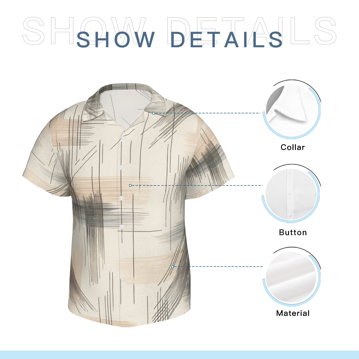 Minimalistic Abstract Short Sleeves Men's Shirt