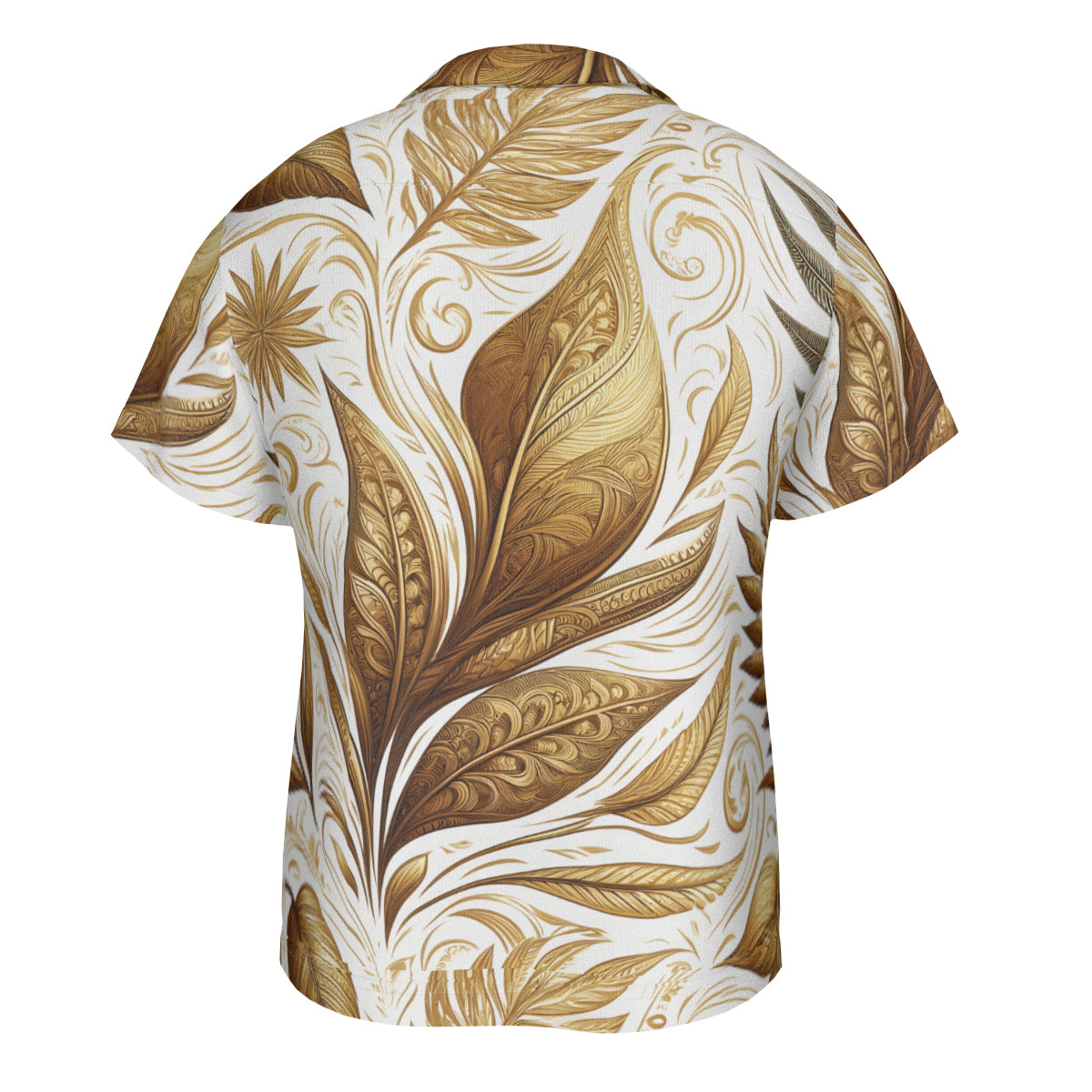 Golden Feathers Men Short Sleeves Shirt