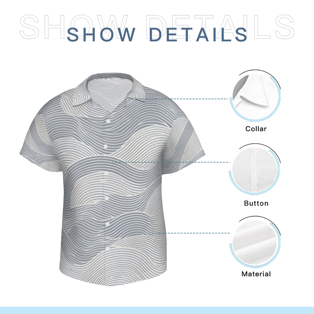 Minimalistic Geometric Short Sleeves Men's Shirt