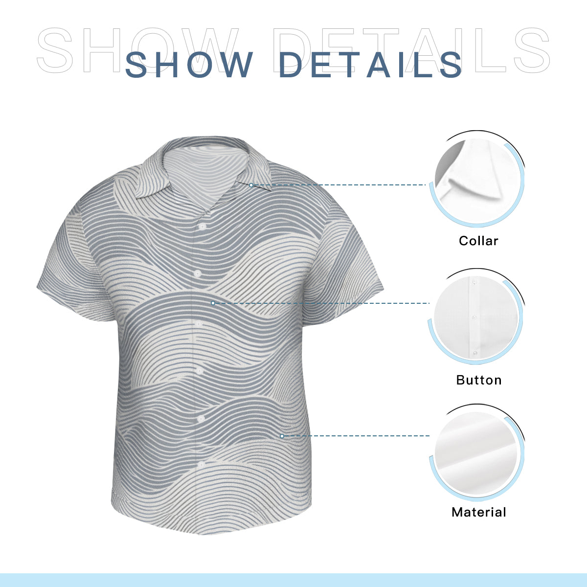 Minimalistic Geometric Short Sleeves Men's Shirt