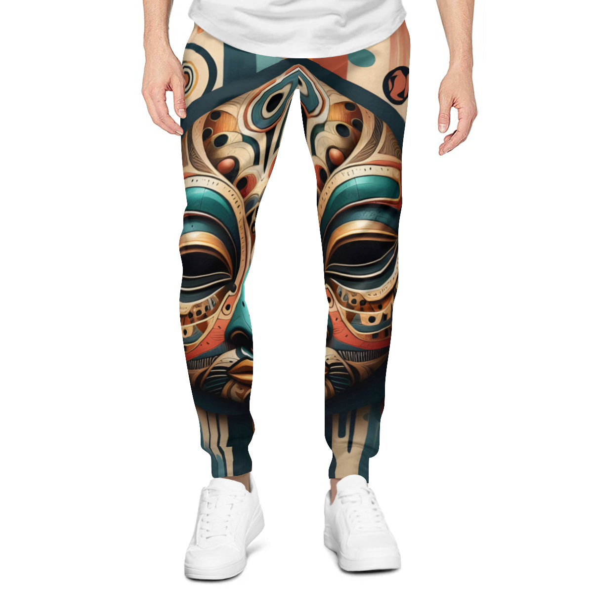 Abstract African Masks Men's Adult Hoodie Set (Double-Layer Hood) | Health Fabric