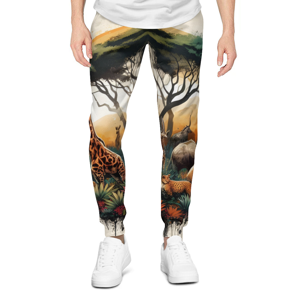 African Sunset Men's Adult Hoodie Set (Double-Layer Hood) | Health Fabric