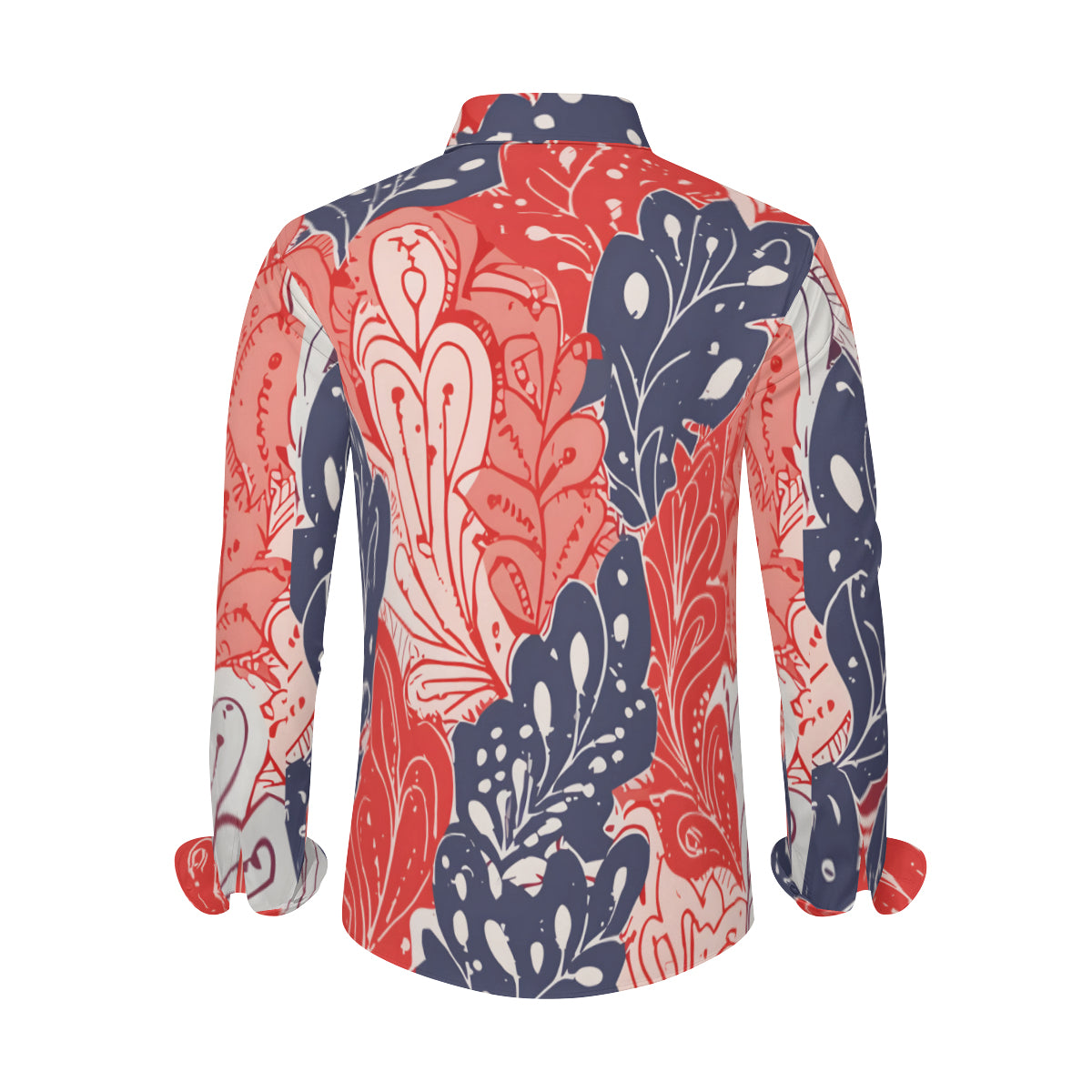 Abstract Floral Classic Long Sleeves Men's Shirt