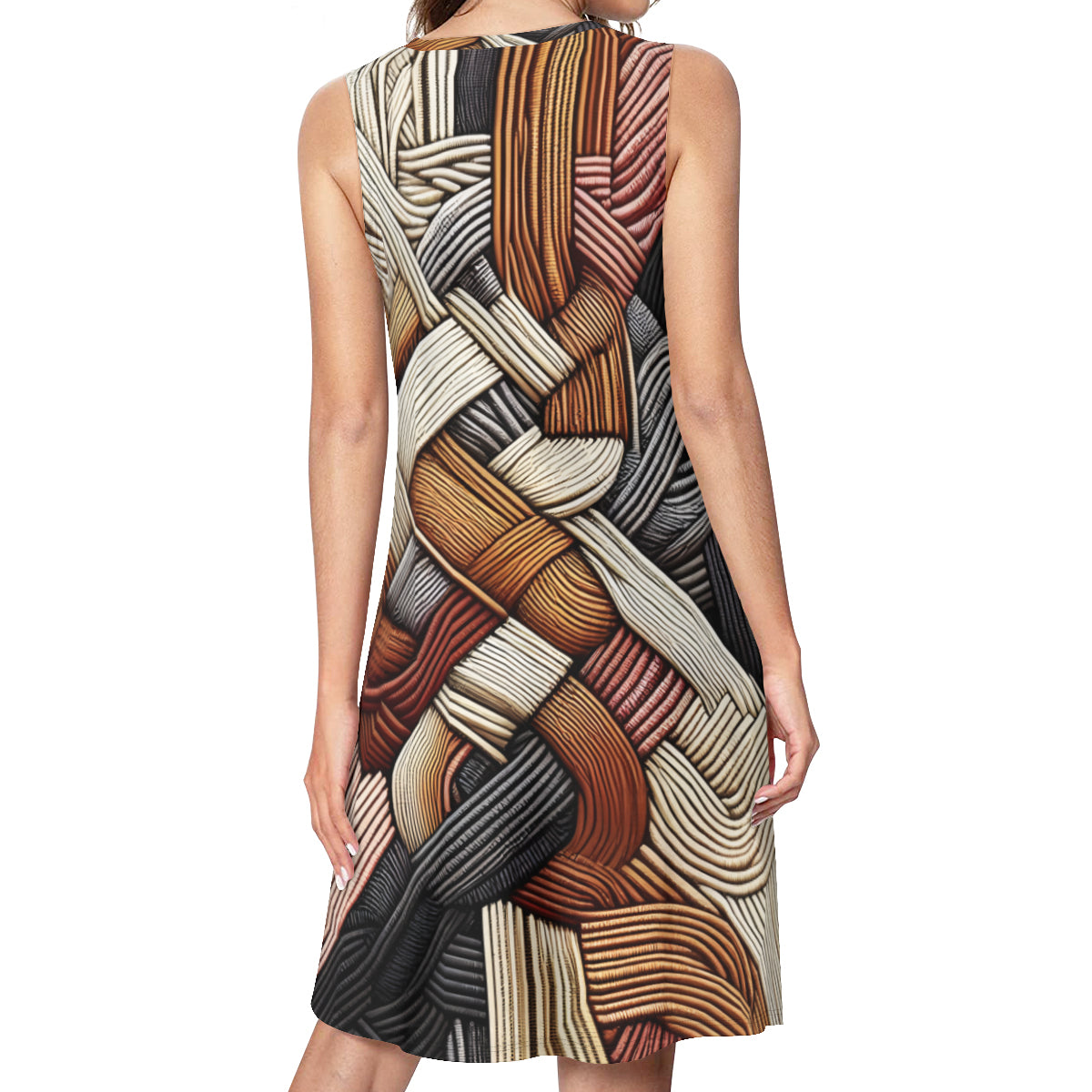 Interwoven Pattern Women's Casual Dress | Polyester