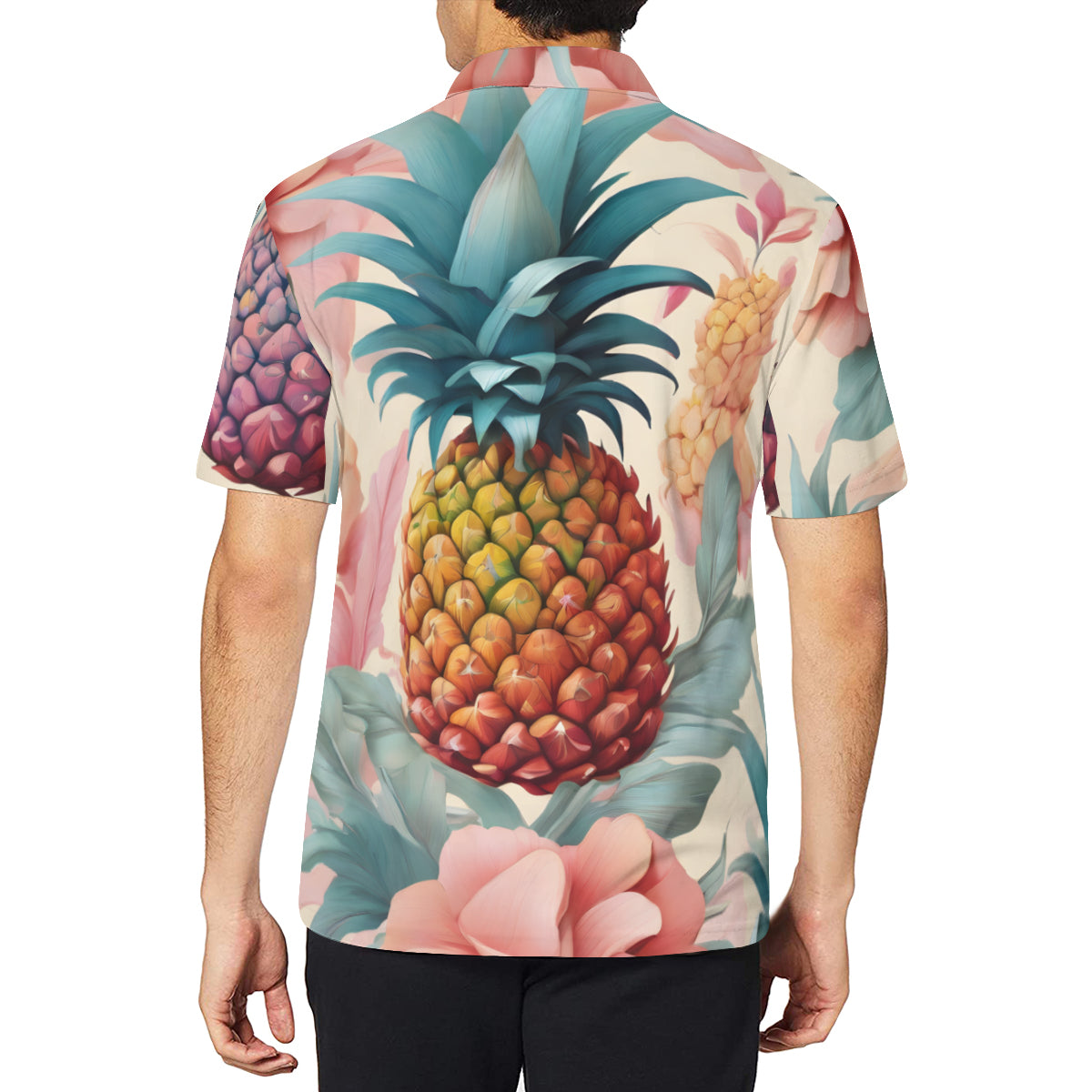 Pineapple Men's Premium European Size POLO Shirt | 95% Polyester+5% Spandex