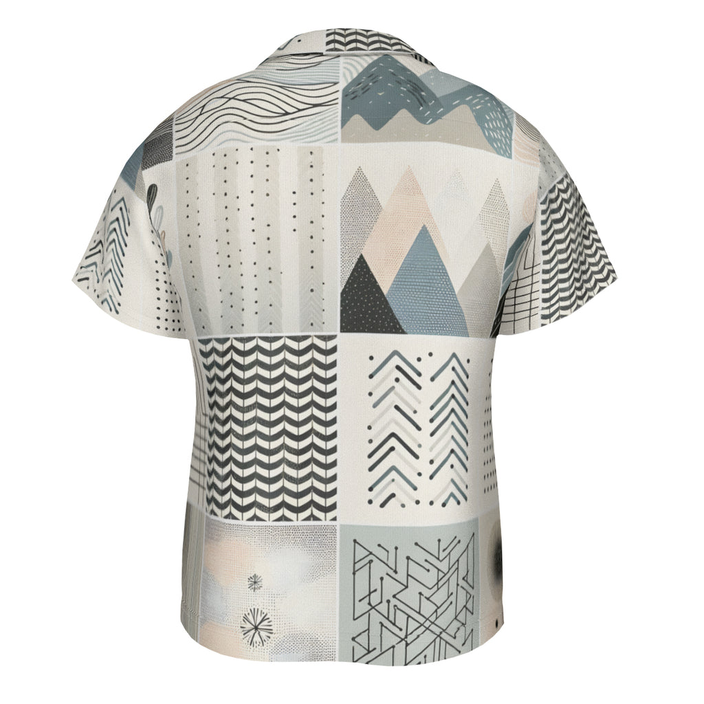 Minimalistic Floral Short Sleeves Men's Shirt