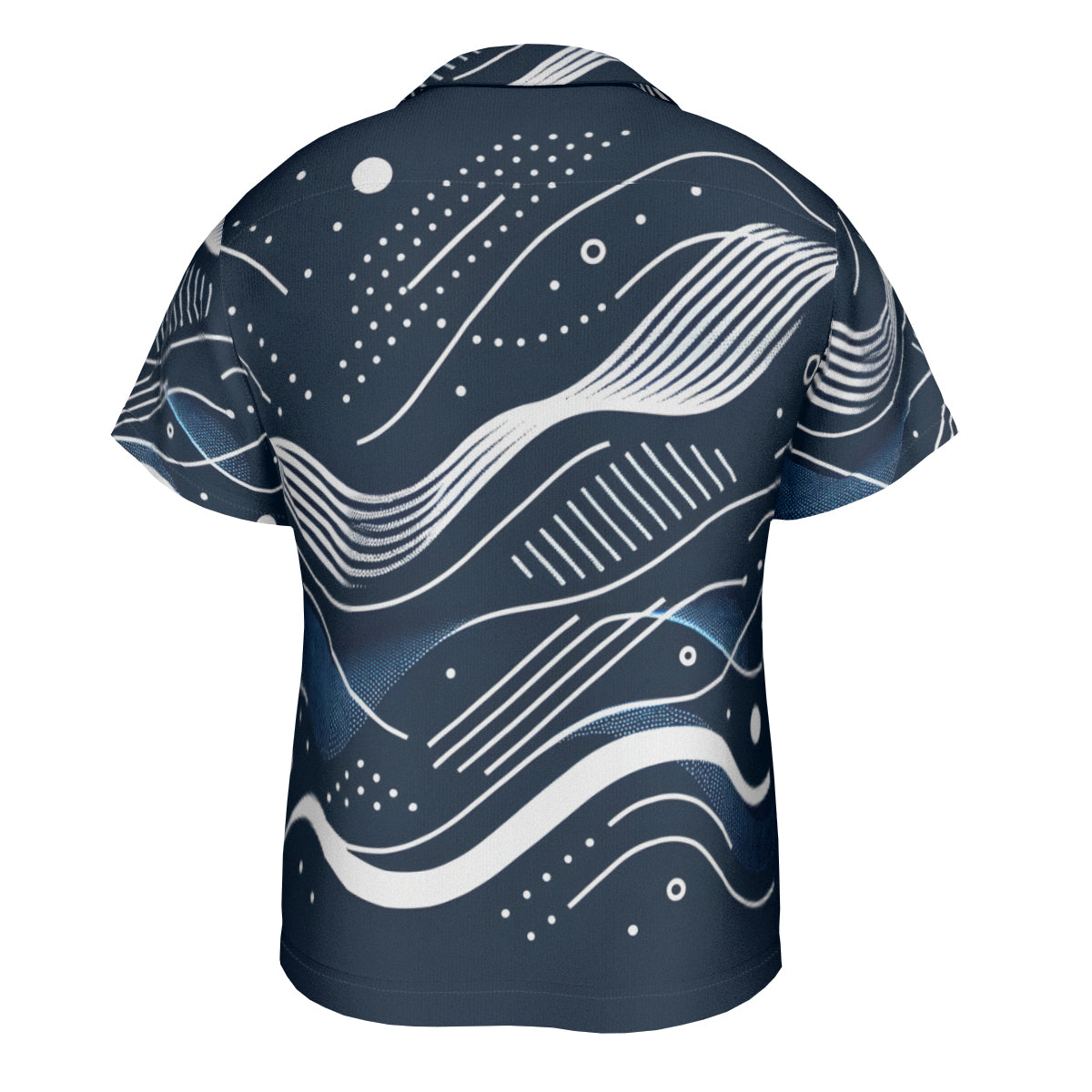 Abstract Blue Wave Short Sleeves Men's Shirt