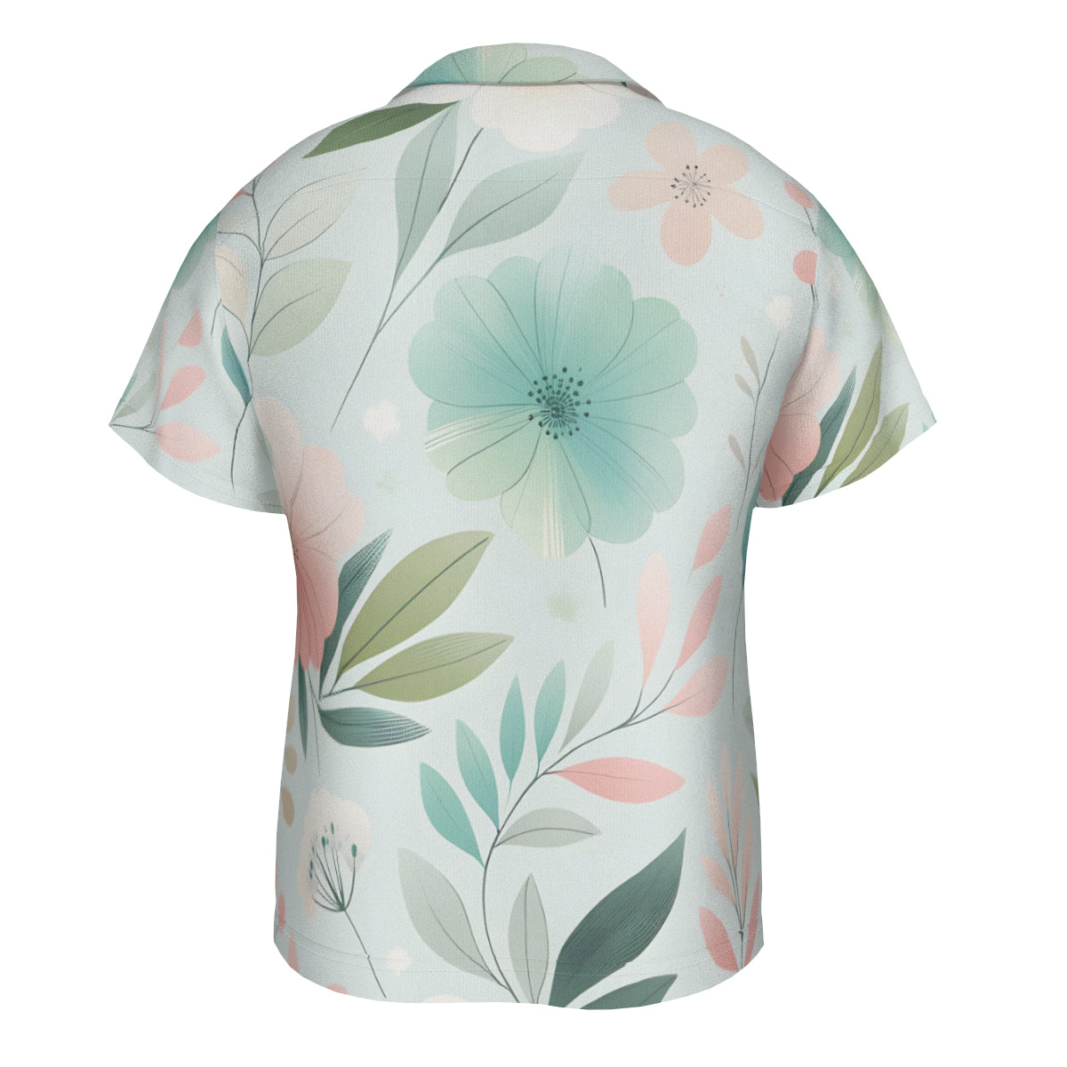 Minimalistic Floral Short Sleeves Men's Shirt