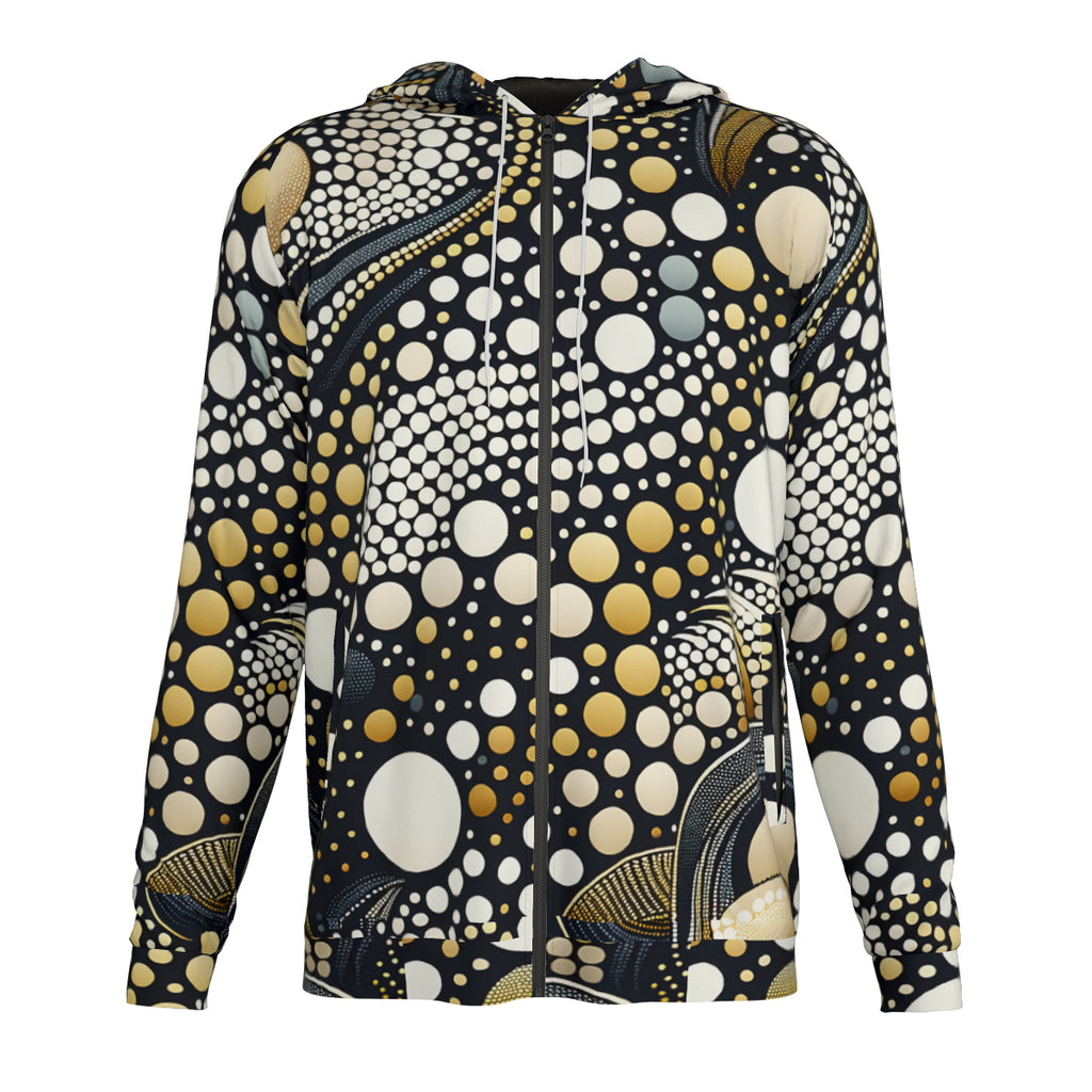 Abstract Dotted Men's Zip Up Hoodie | Polyester