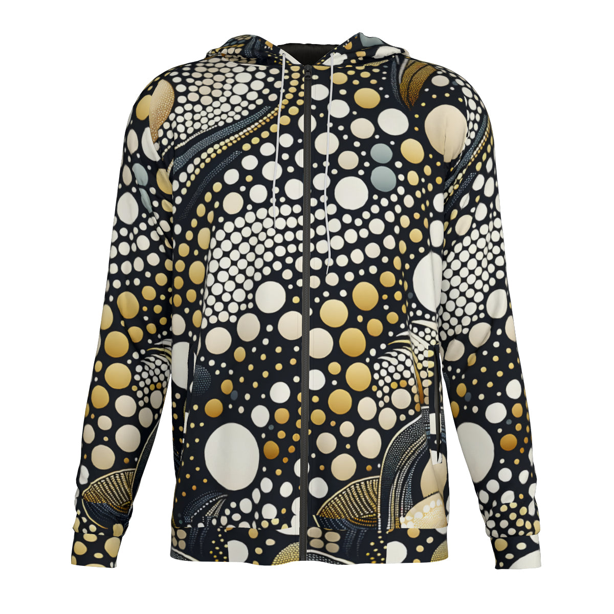 Abstract Dotted Men's Zip Up Hoodie | Polyester
