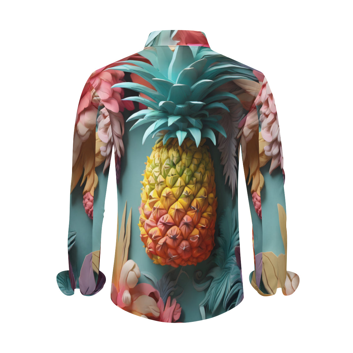 Pineapple Men's Classic Long-Sleeved Shirt | Polyester