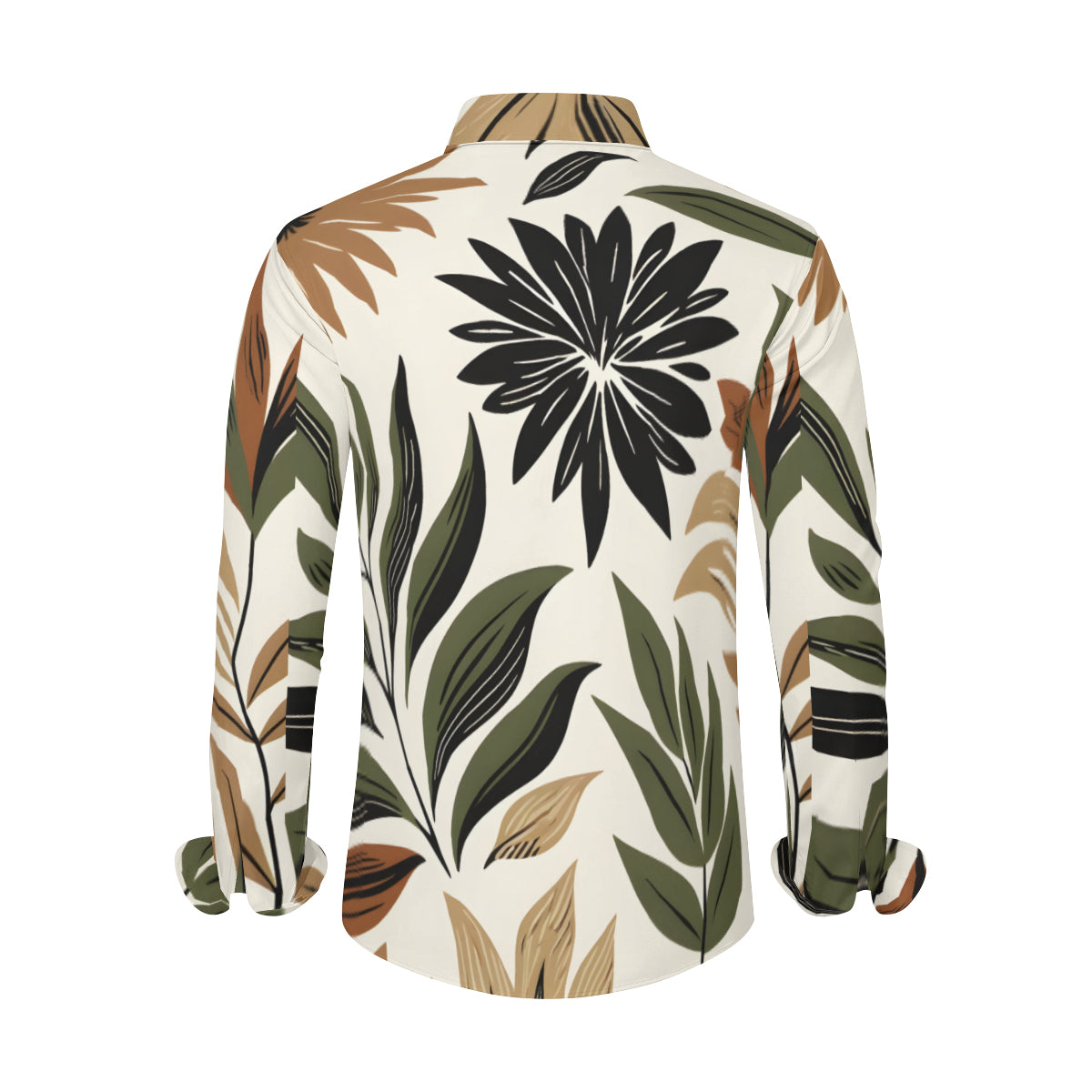 Botanical Leaves Long Sleeves Men's Shirt