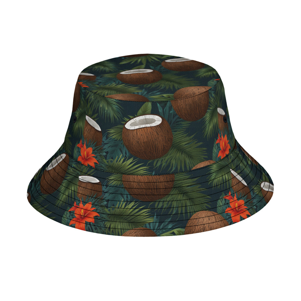 Tropical Coconut Double-Sided Unisex Polyester Bucket Hat