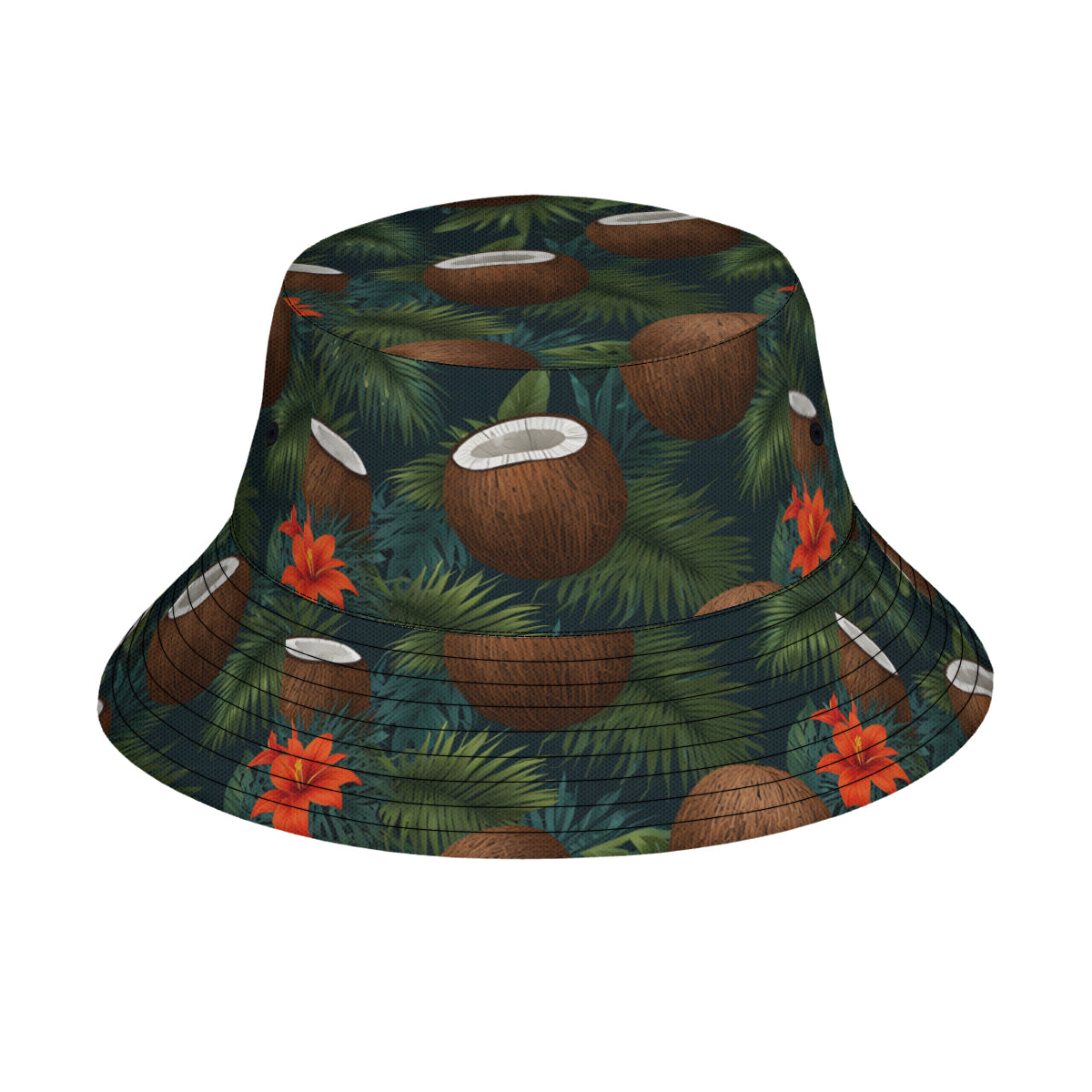 Tropical Coconut Double-Sided Unisex Polyester Bucket Hat