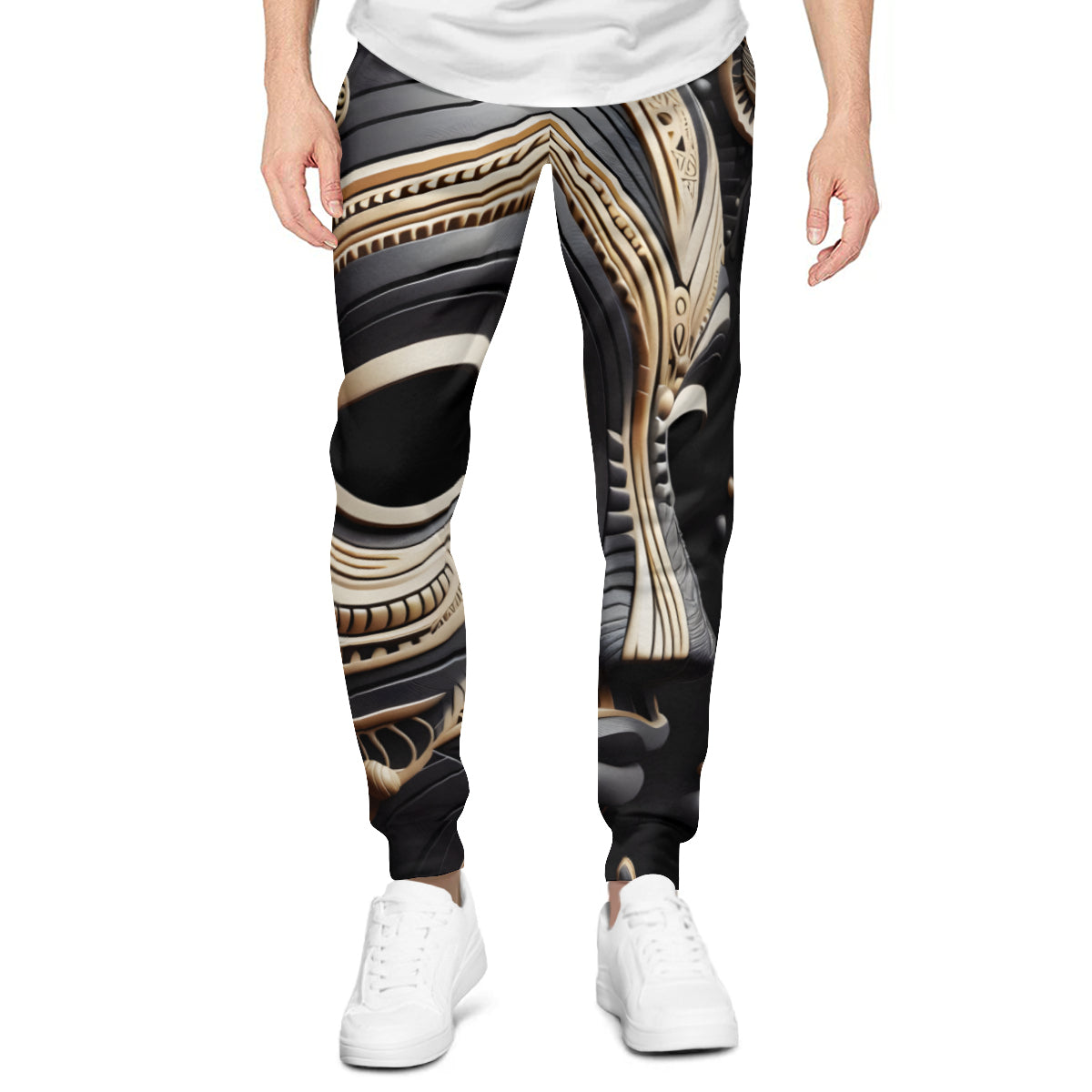African Mask Men's Adult Hoodie Set (Double-Layer Hood) | Health Fabric