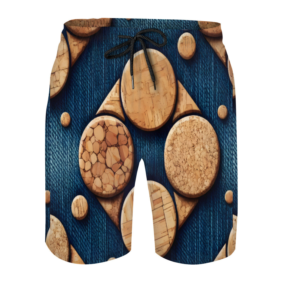 Cork Denim Men's Beach Shorts (Not Mesh Lined) | Polyester