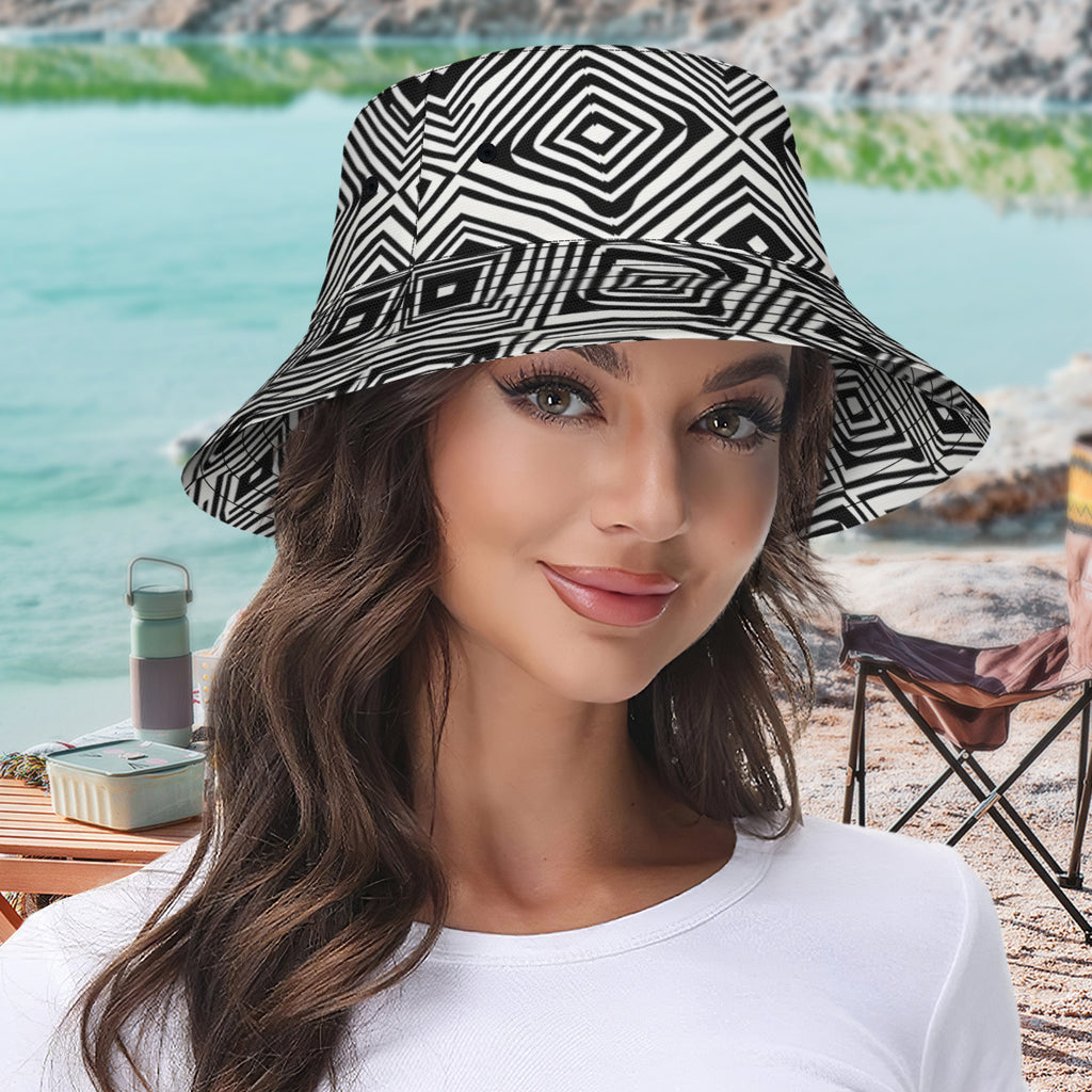 Black And White Double-Sided Unisex Polyester Bucket Hat