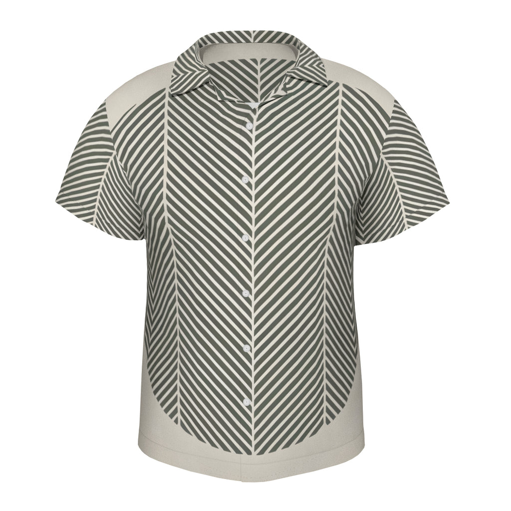 Minimalistic Geometric Short Sleeves Men's Shirt