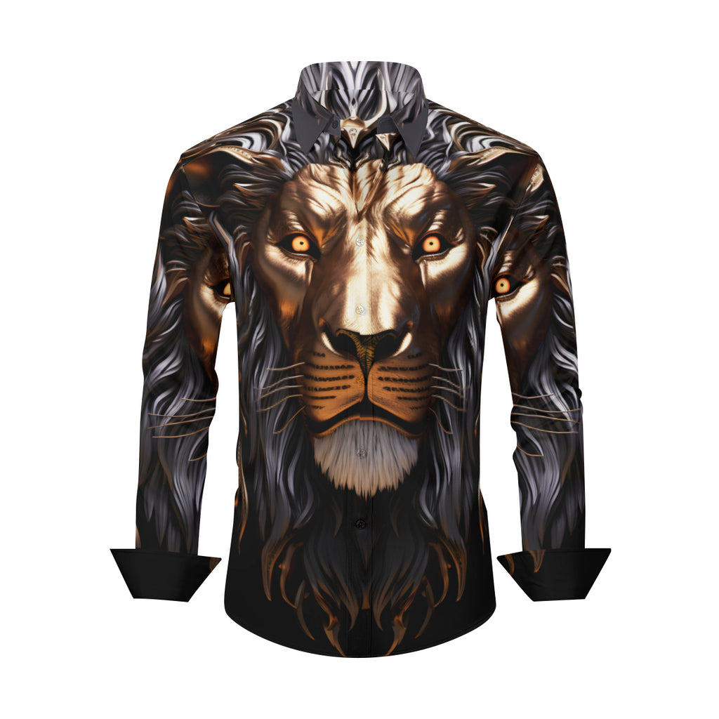 Metallic Lion Long Sleeves Men's Shirt
