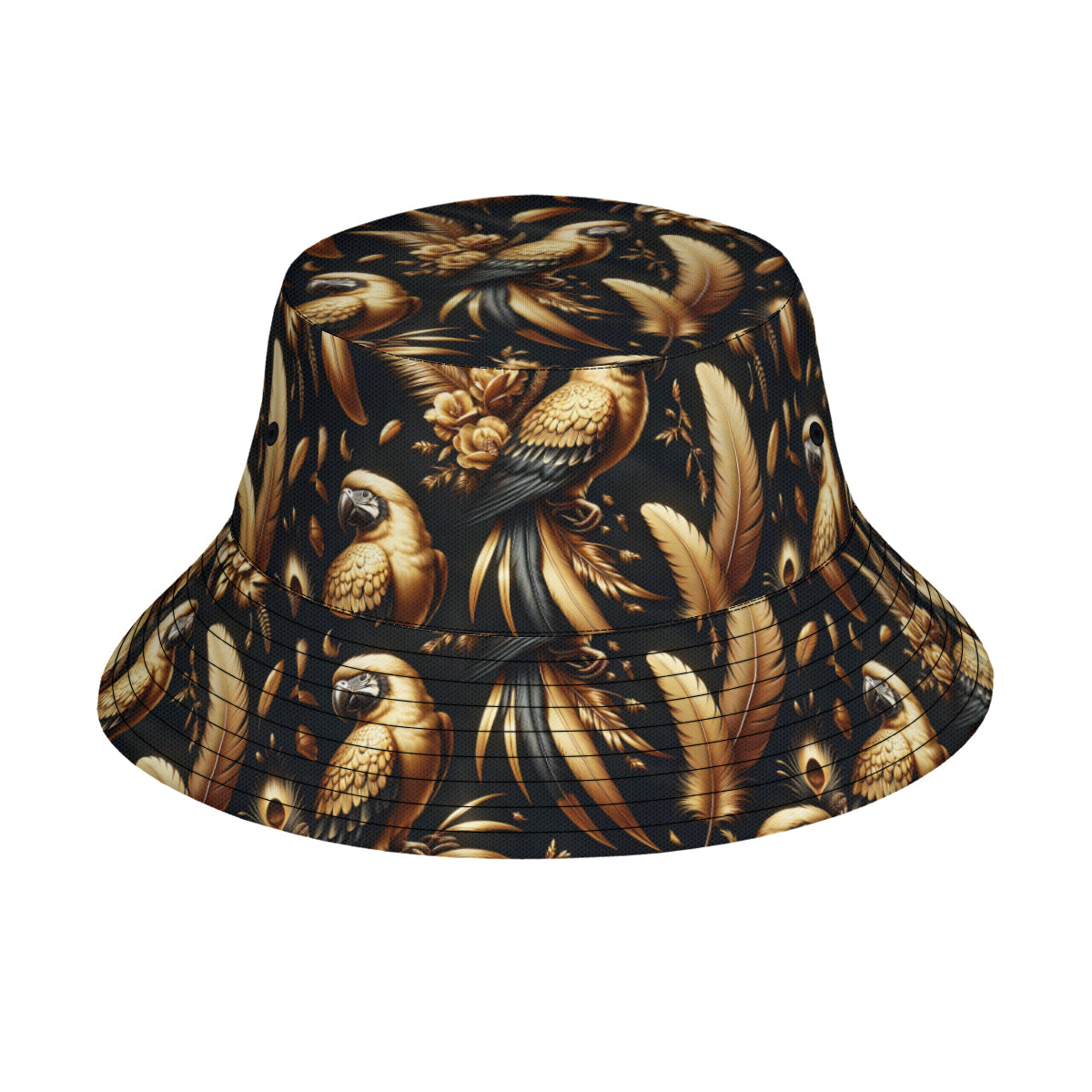 Golden Parrots Double-Sided Unisex Polyester Bucket Hat