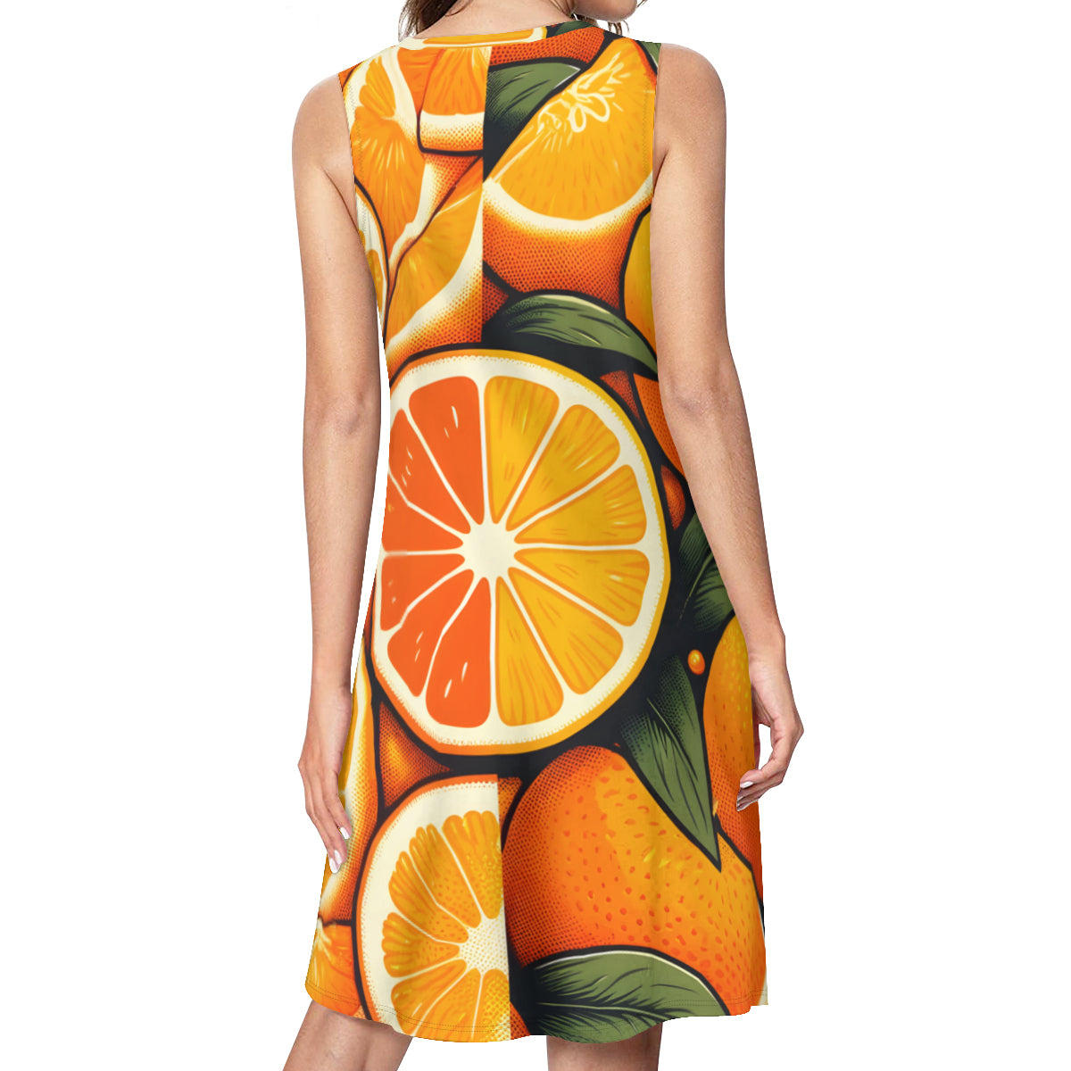 Orange Slices Women's Casual Dress | Polyester