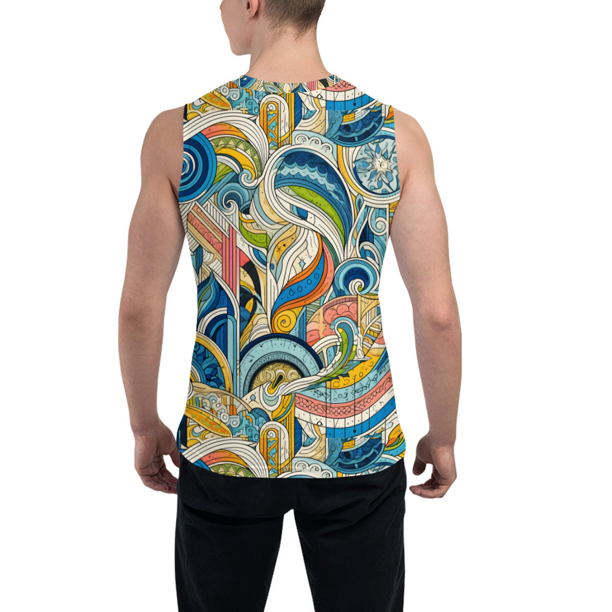 Abstract Floral Men's Sleeveless Vest｜Polyester