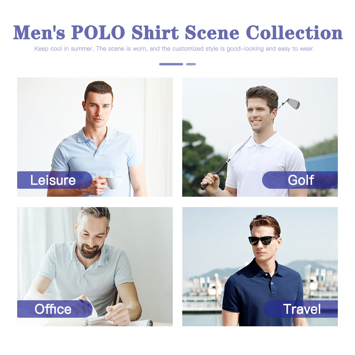 Foral Men's Premium European Size POLO Shirt | 95% Polyester+5% Spandex
