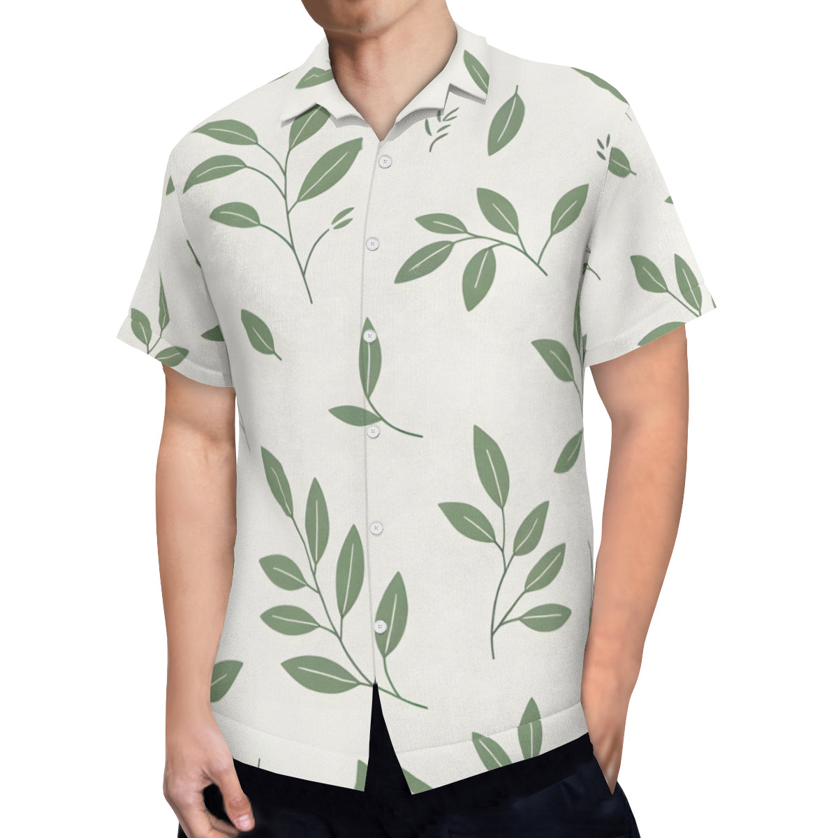 Abstract Floral Short Sleeves Men's Shirt