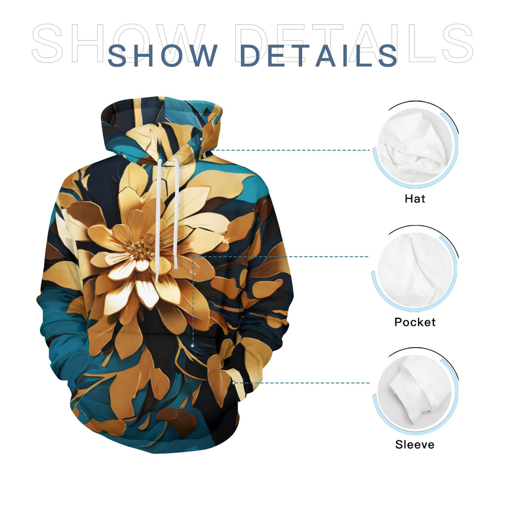Abstract Pattern Men's Adult Hoodie Set (Double-Layer Hood) | Health Fabric