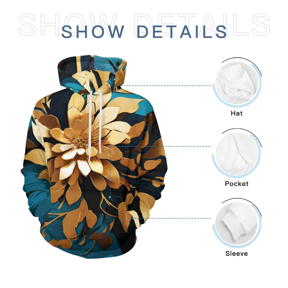 Abstract Pattern Men's Adult Hoodie Set (Double-Layer Hood) | Health Fabric