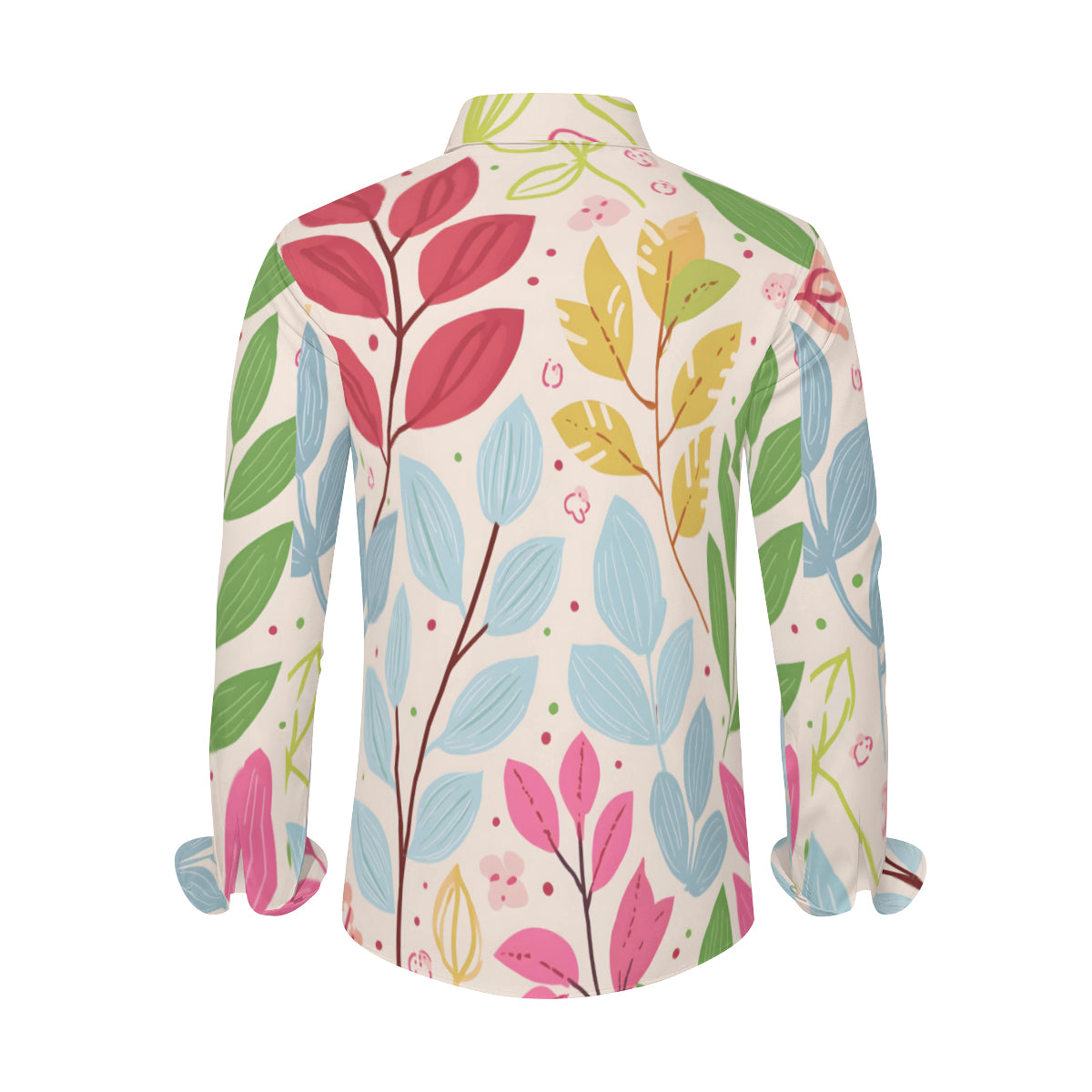 Floral Men's Classic Long-Sleeved Shirt | Polyester