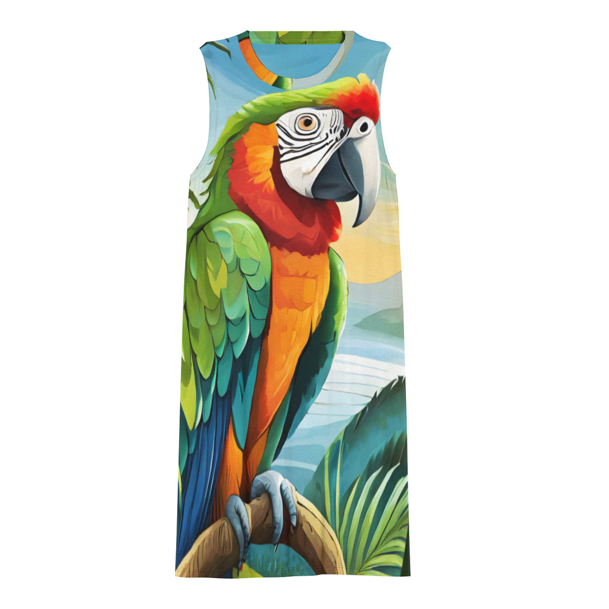 Tropical Parrot Women's Casual Dress | Polyester