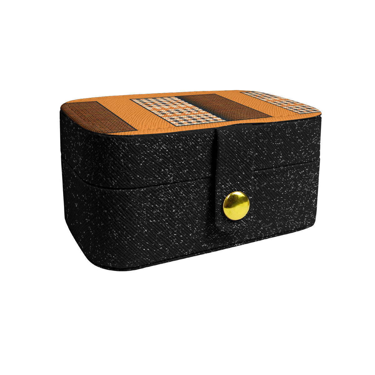 Orange Check Elegant Personalized Portable Jewelry Box