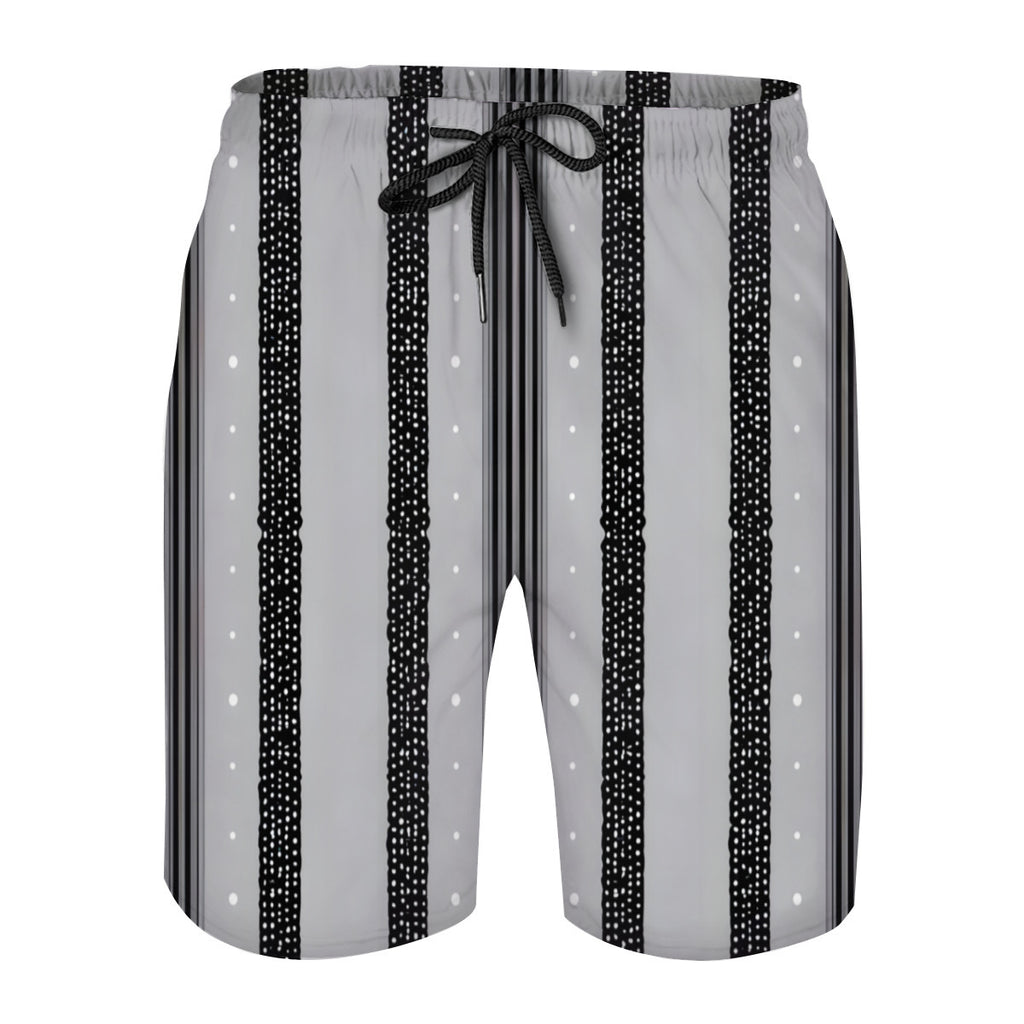 Abstract Stripes Men's Beach Shorts (Not Mesh Lined) | Polyester