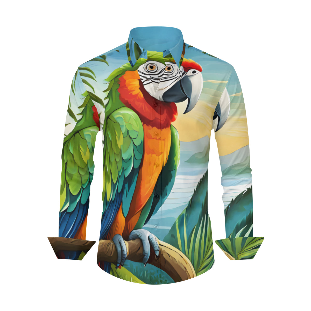 Parrot Men's Classic Long-Sleeved Shirt | Polyester