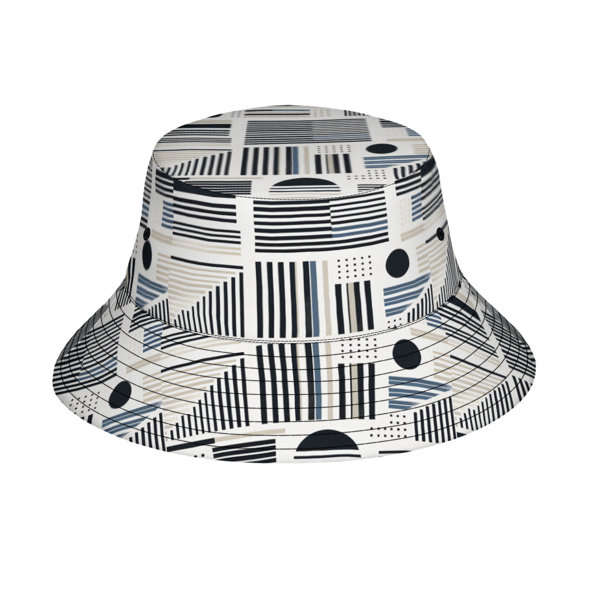 Minimalistic Black And White Double-Sided Unisex Polyester Bucket Hat