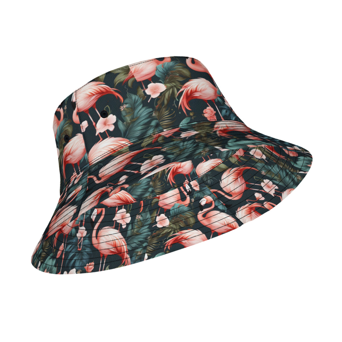 Flamingo Double-Sided Unisex Polyester Bucket Hat