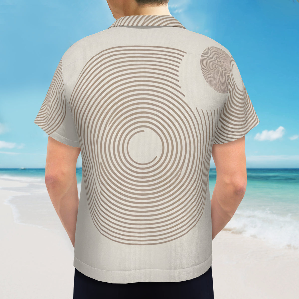 Abstract Stripes Short Sleeves Men's Shirt