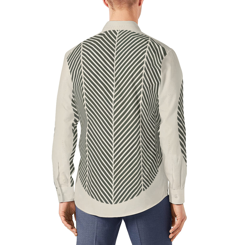 Minimalistic Geometric Long Sleeves Men's Shirt