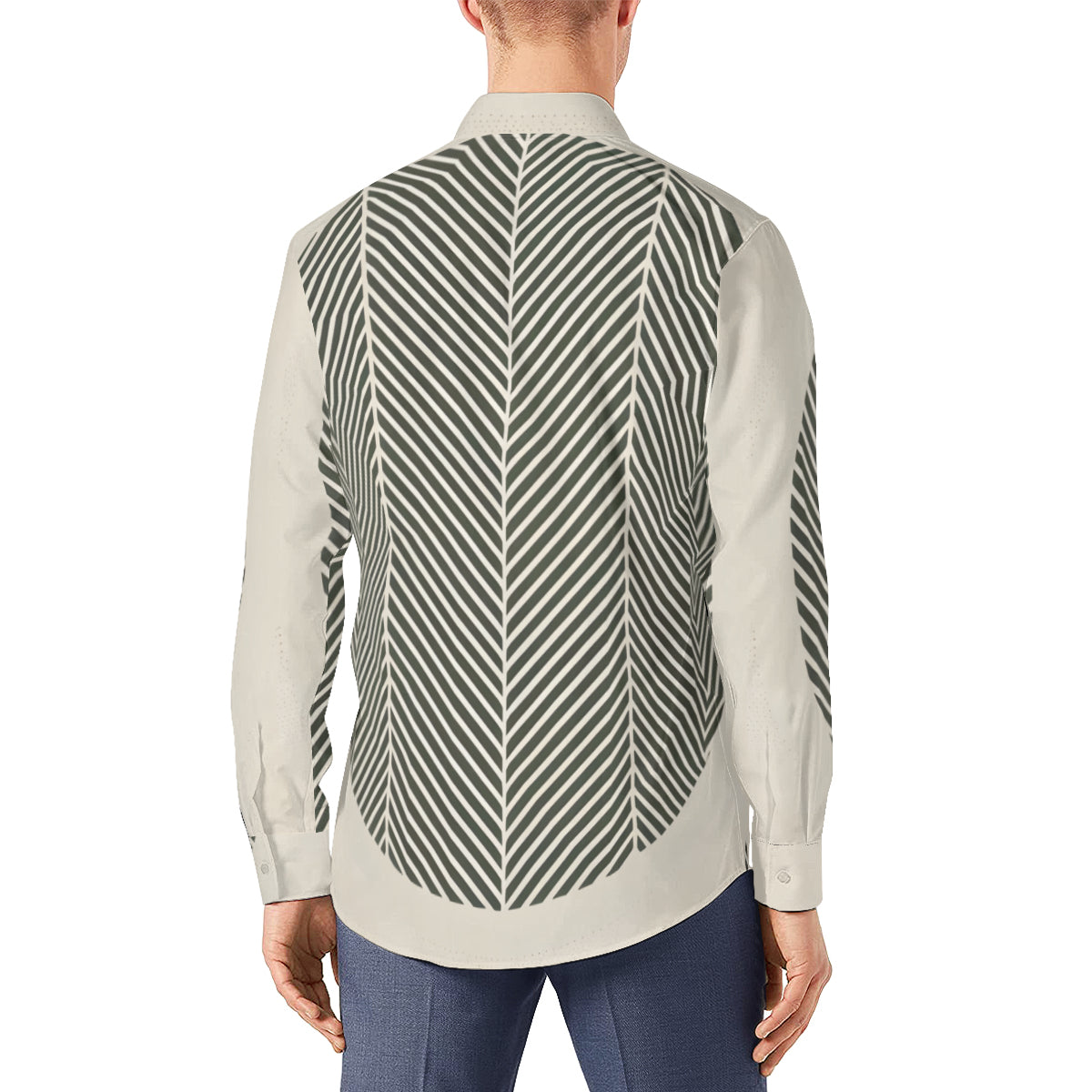 Minimalistic Geometric Long Sleeves Men's Shirt