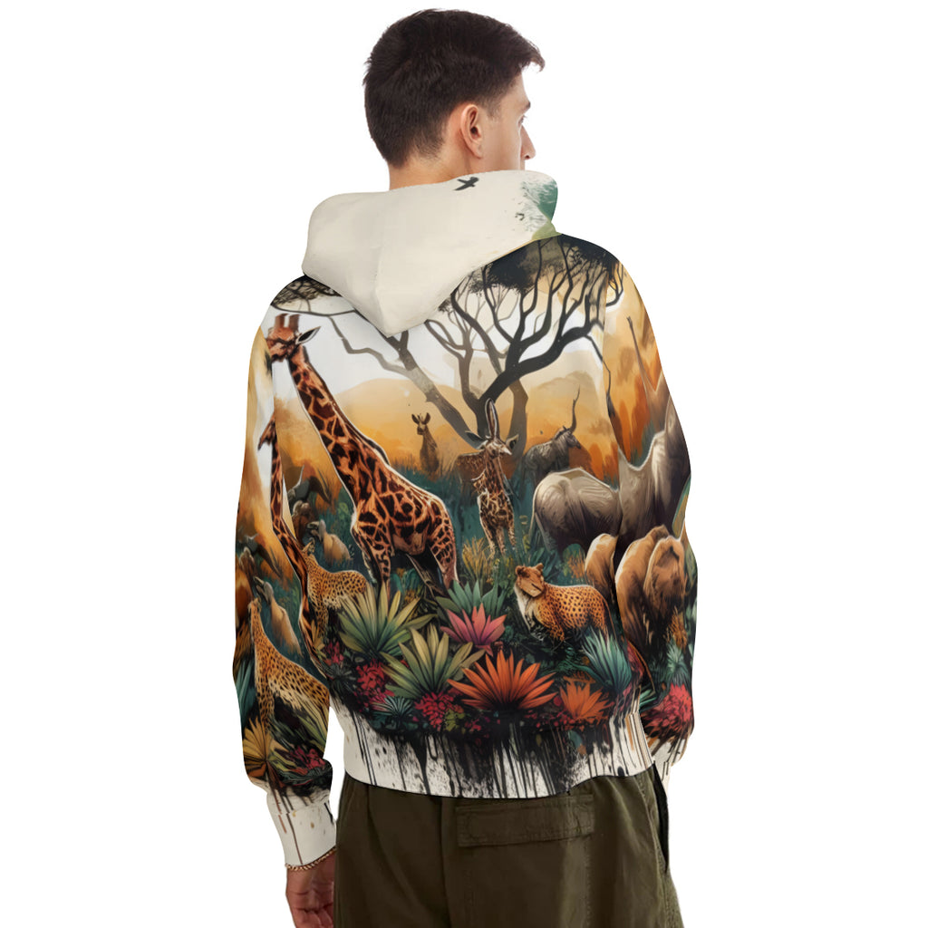 African Sunset Men's Adult Hoodie Set (Double-Layer Hood) | Health Fabric