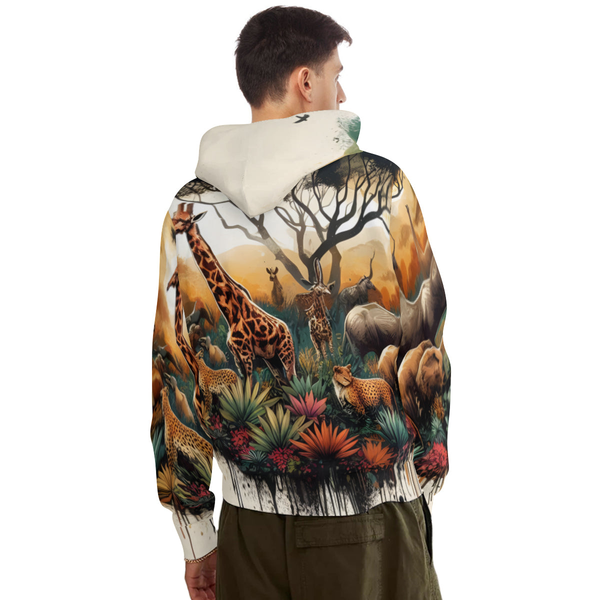 African Sunset Men's Adult Hoodie Set (Double-Layer Hood) | Health Fabric